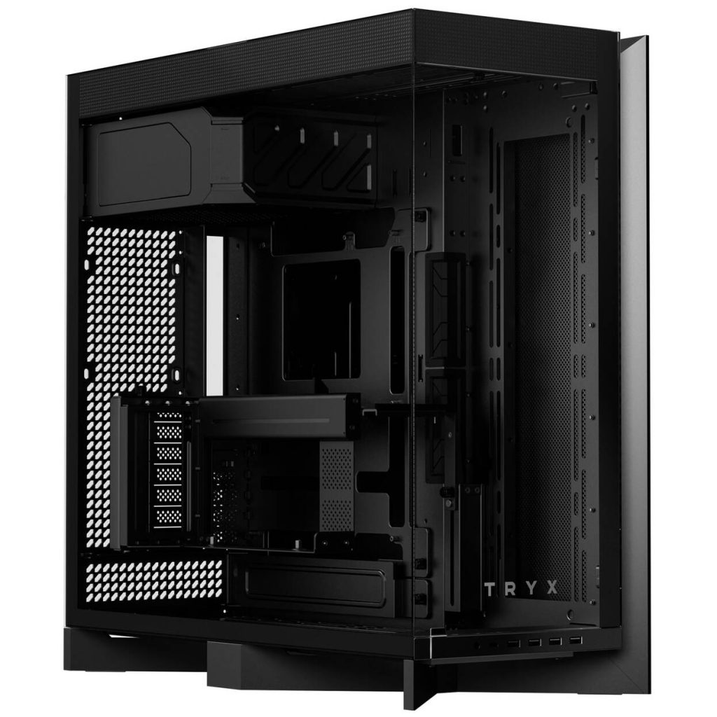 TRYX LUCA L70 PC Case, Mid-Tower, E-ATX, Tempered Glass – Black