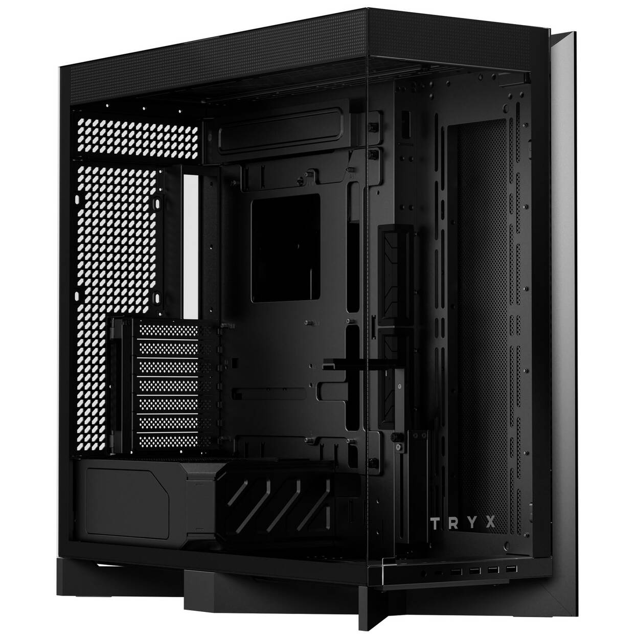 TRYX LUCA L70 PC Case, Mid-Tower, E-ATX, Tempered Glass – Black