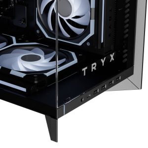 TRYX LUCA L70 PC Case, Mid-Tower, E-ATX, Tempered Glass – Black
