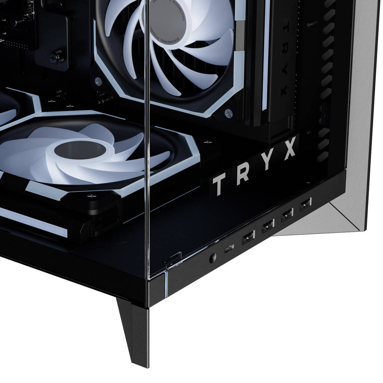 TRYX LUCA L70 PC Case, Mid-Tower, E-ATX, Tempered Glass – Black