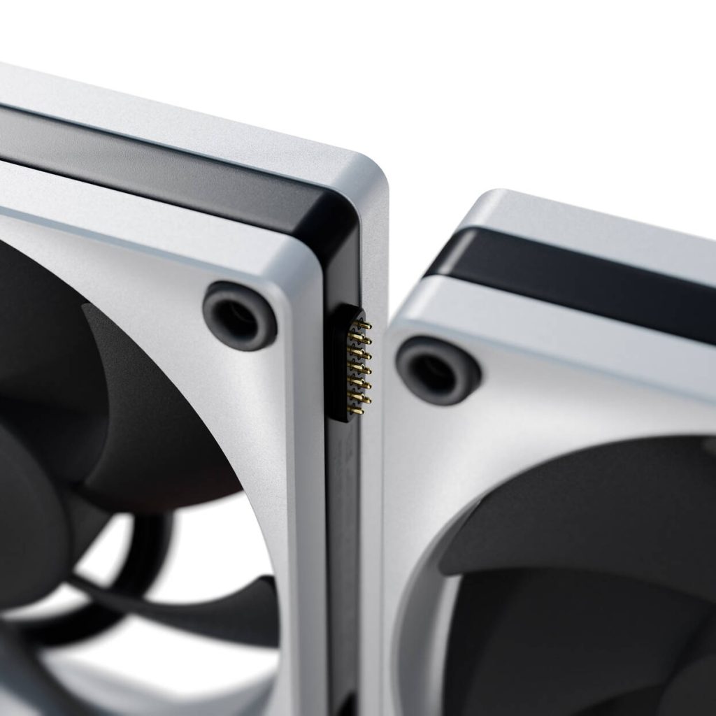 Hyte FP12 THICC Fan - 120mm, silver / black, triple-pack, with Nexus Portal NP50