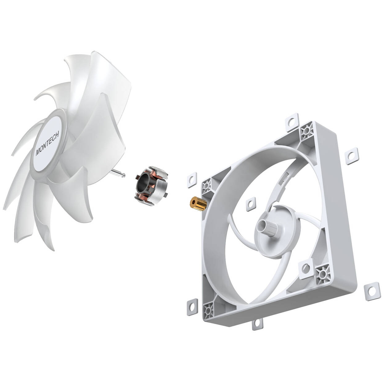 Montech GF120 PWM ARGB Fan - 120mm, White