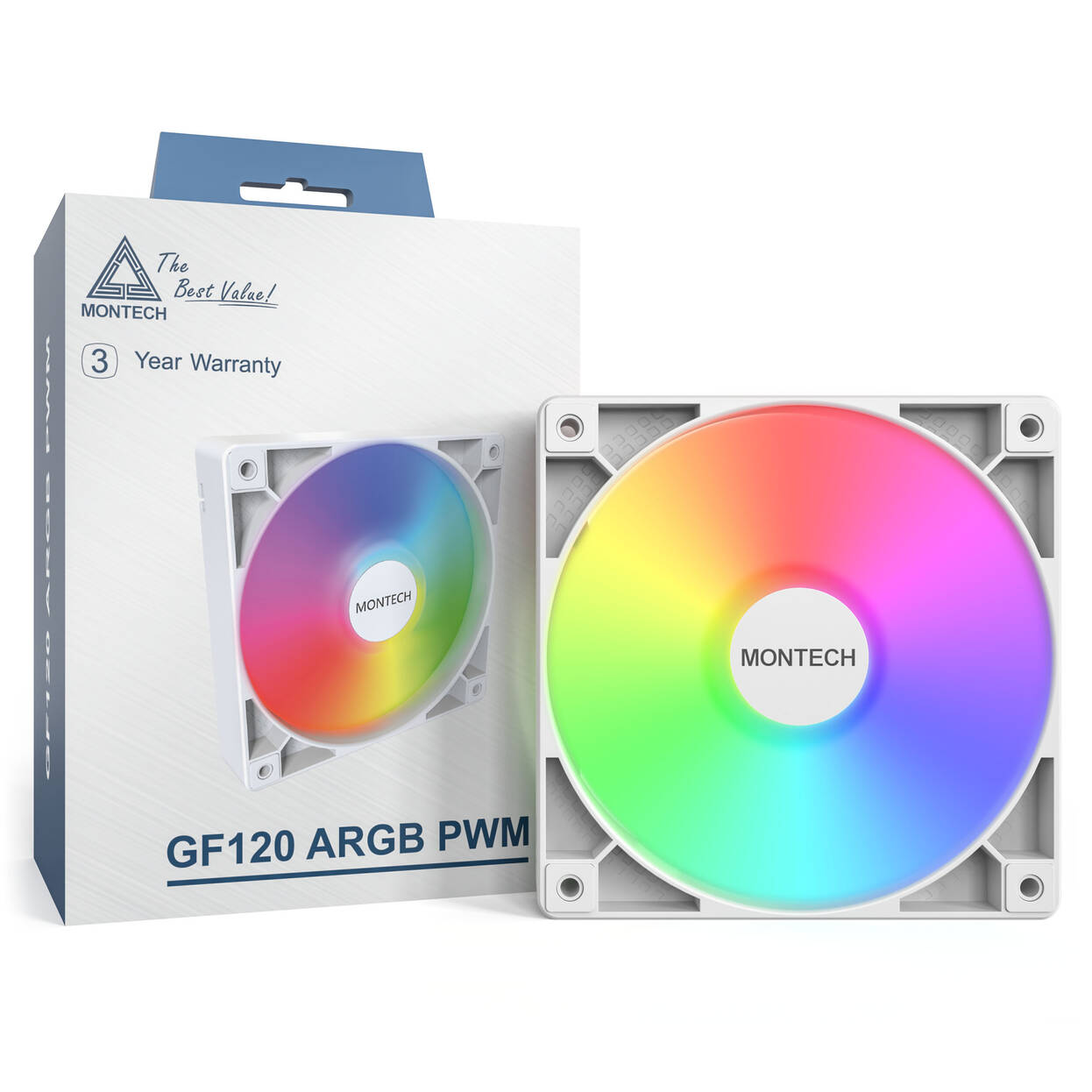 Montech GF120 PWM ARGB Fan - 120mm, White
