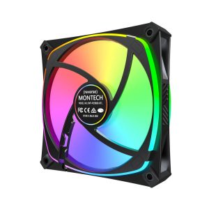Montech RX120 PRO PWM Reverse Fan, ARGB 3-Pack, 120mm, black