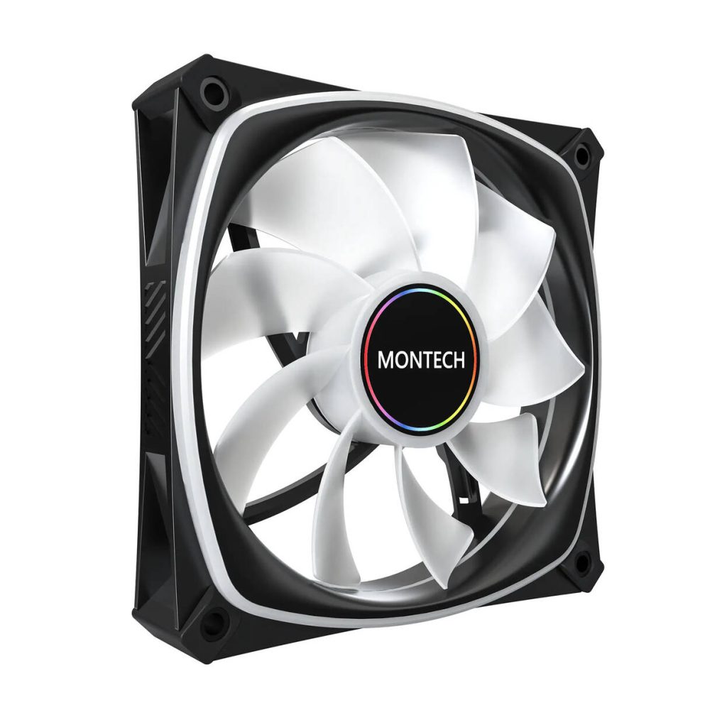 Montech RX120 PRO PWM Reverse Fan, ARGB 3-Pack, 120mm, black