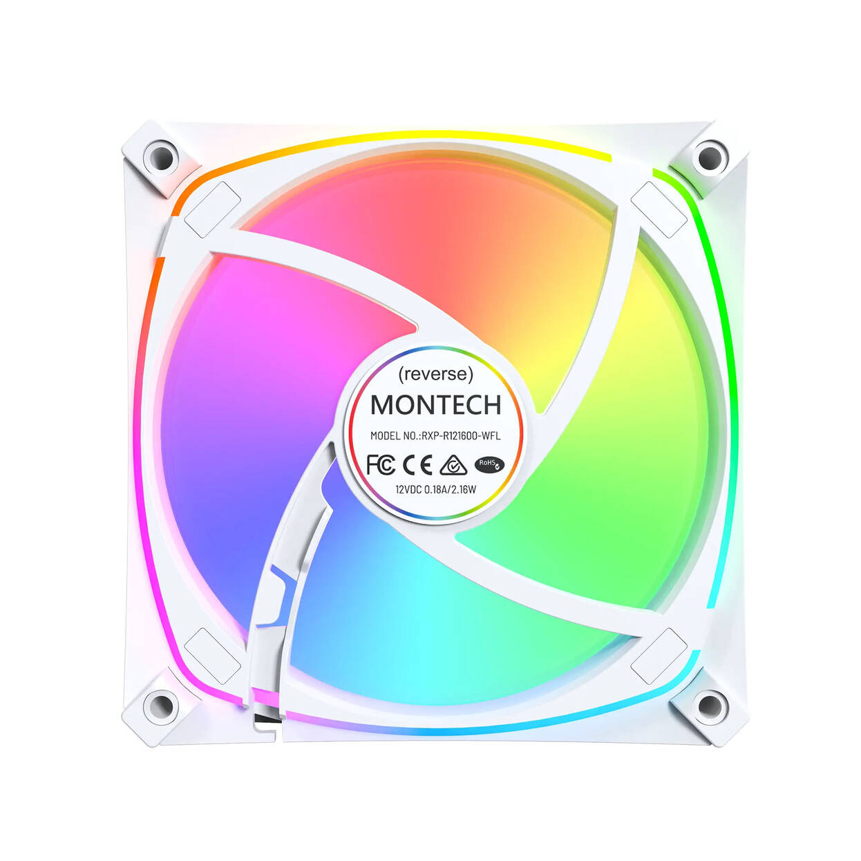 Montech RX120 PRO PWM Reverse Fan, ARGB - 3-Pack, 120mm, white : image 5