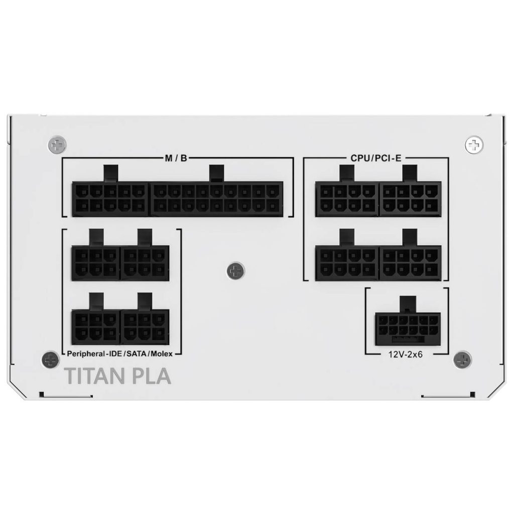 Montech Titan PLA 750W, 80 PLUS & Cybenetics Platinum, modular, PCIe 5.1 - 750 watts, white