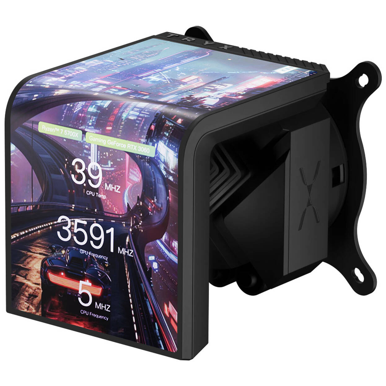 TRYX PANORAMA SE ARGB 240 All-in-One Liquid Cooler, 3D-AMOLED Display – 240mm, Black