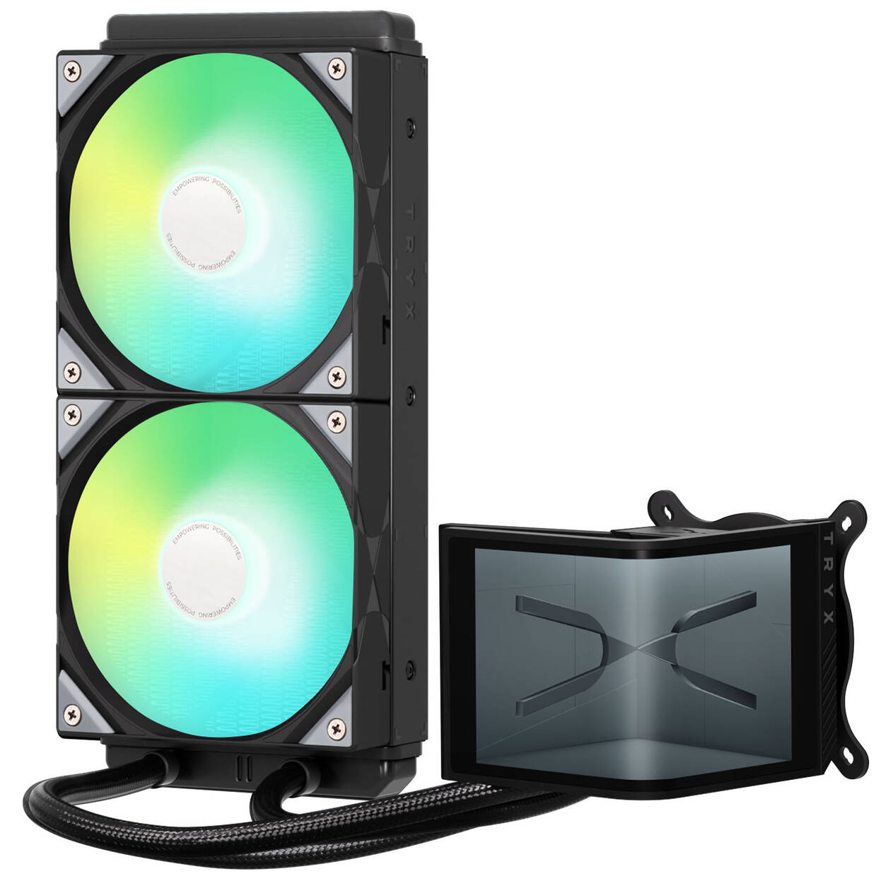 TRYX PANORAMA SE ARGB 240 All-in-One Liquid Cooler, 3D-AMOLED Display – 240mm, Black