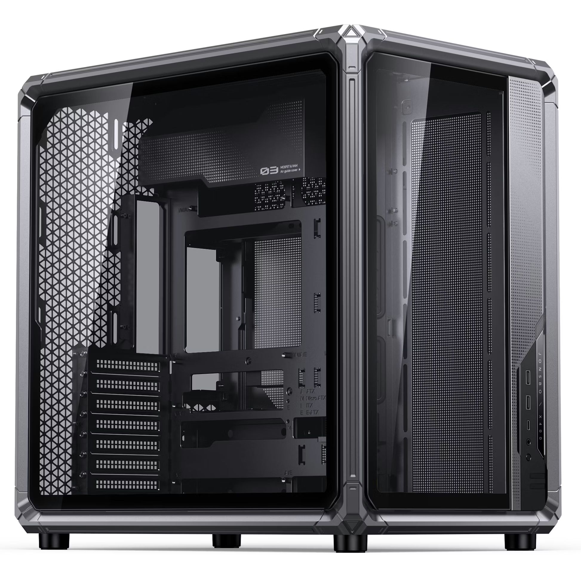 Jonsbo X400 PC Case, Midi-Tower, ATX, Tempered Glass - Grey