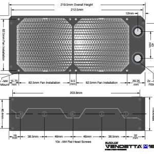 Black Ice Vendetta XM184 Radiator - Omega Black