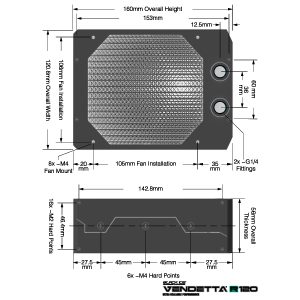 Black Ice Vendetta R120 Radiator - Omega Black