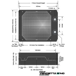 Black Ice Vendetta R140 Radiator - Omega Black