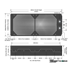 Black Ice Vendetta R240 Radiator - Omega Black