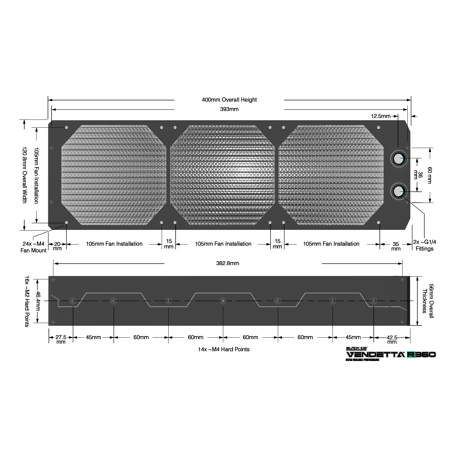 Black Ice Vendetta R360 Radiator - Omega Black : image 4