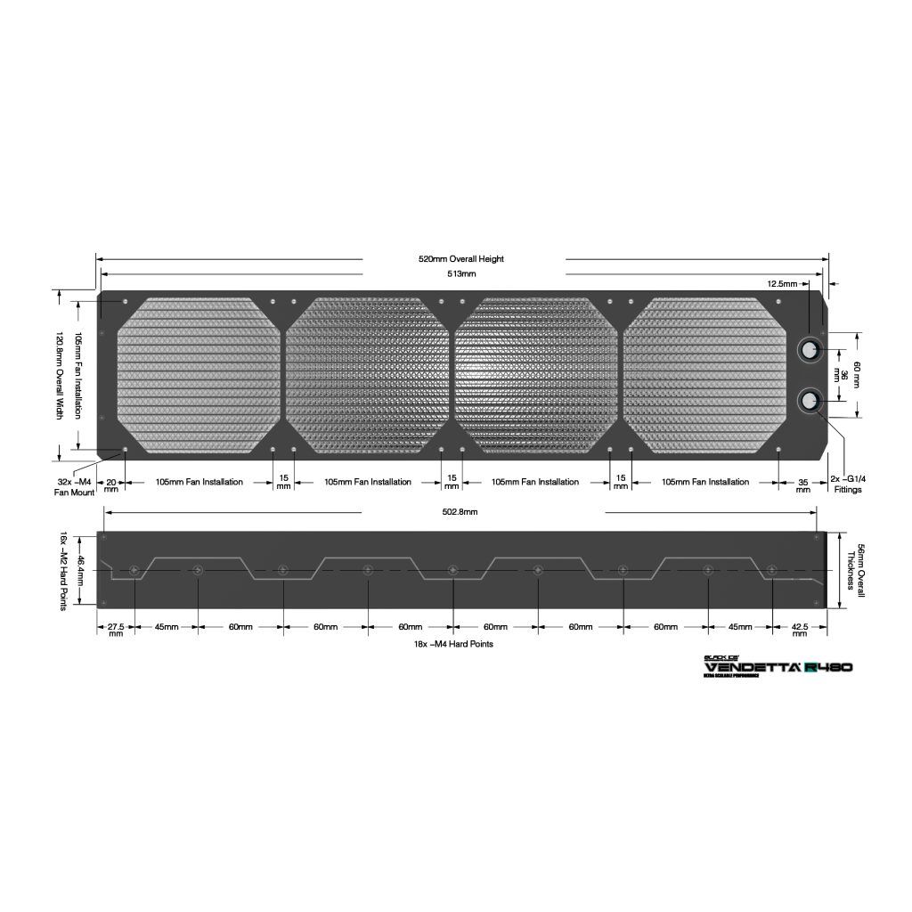 Black Ice Vendetta R560 Radiator - Omega Black