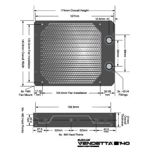 Black Ice Vendetta S140 Radiator - Omega Black