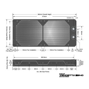 Black Ice Vendetta S280 Radiator - Omega Black