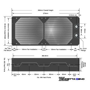 Black Ice Vendetta X240 Radiator - Omega Black