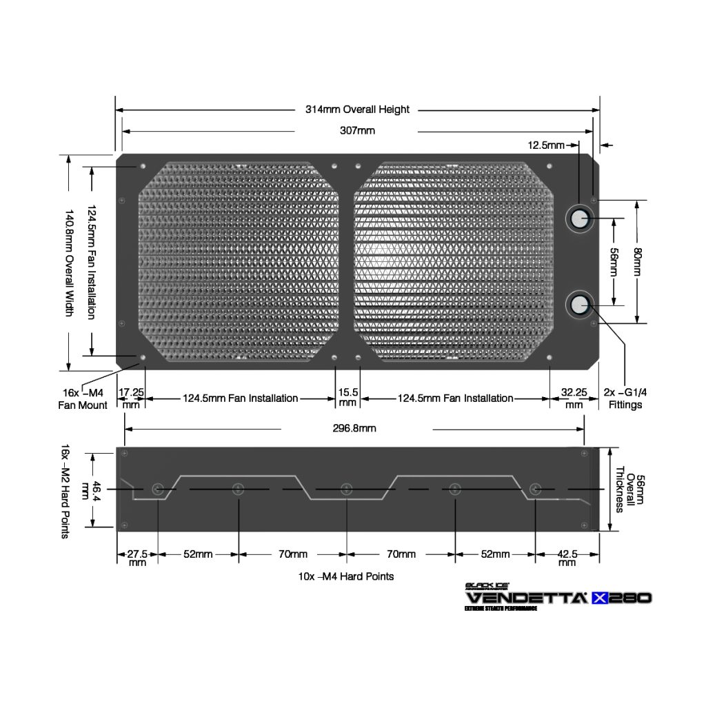 Black Ice Vendetta X280 Radiator - Omega Black : image 5