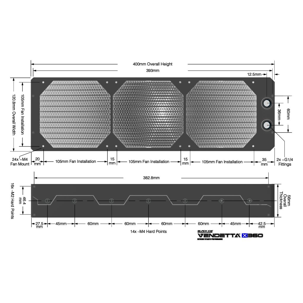 Black Ice Vendetta X360 Radiator - Omega Black