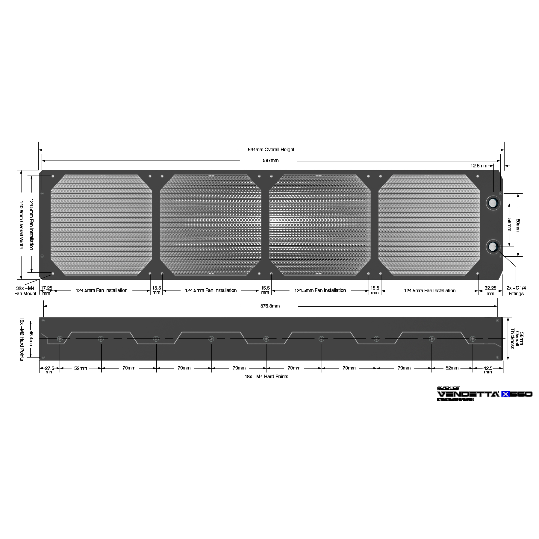 Black Ice Vendetta X560 Radiator - Omega Black : image 5