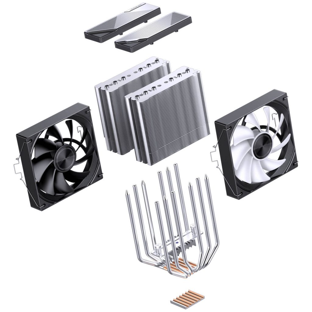 Jonsbo CA80 CPU Cooler, Dual-Tower, 2 x 120mm, PWM, RGB - black