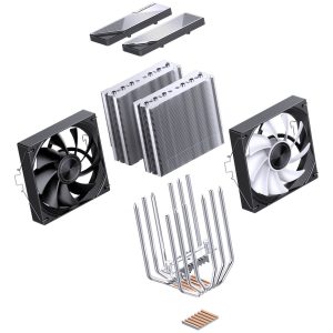 Jonsbo CA80 CPU Cooler, Dual-Tower, 2 x 120mm, PWM, RGB - black