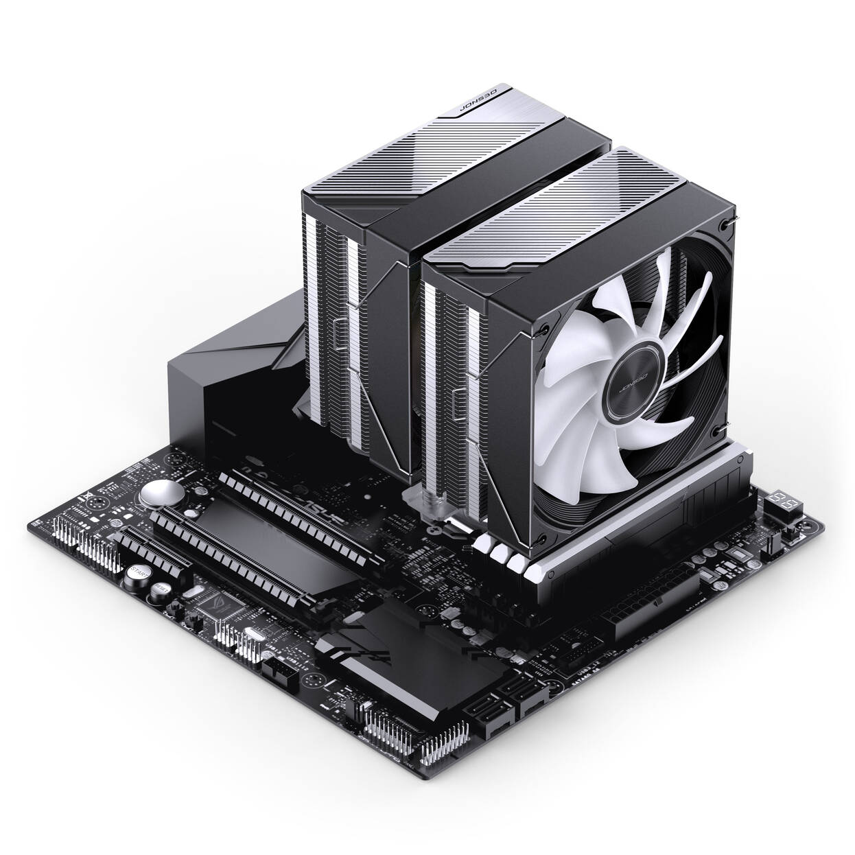 Jonsbo CA80 CPU Cooler, Dual-Tower, 2 x 120mm, PWM, RGB - black