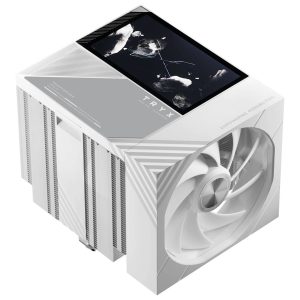 TRYX TURRIS T620 CPU Air Cooler, Dual-Tower, with 5-Inch Display - 120mm, White
