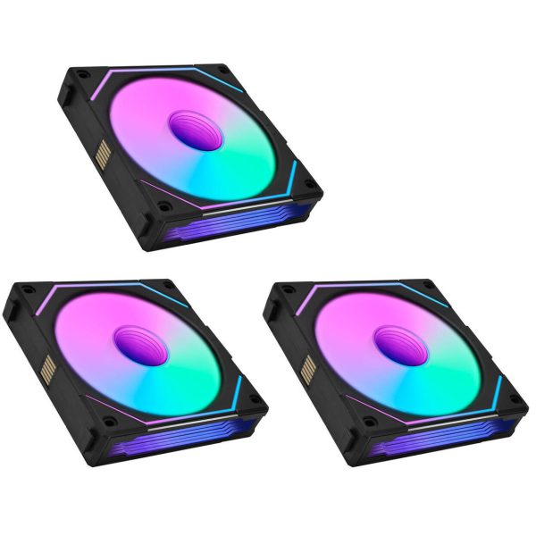 Lian Li UNI FAN SL-INF 120 ARGB Reverse Blade PWM Fan, 3-Pack Single Fans (Without Controller) – 120mm, Black