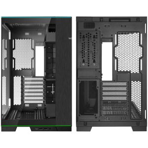Lian Li O11D EVO RGB, Tempered Glass +UNI FAN SL Wireless aRGB Fans, 3-pack - Black