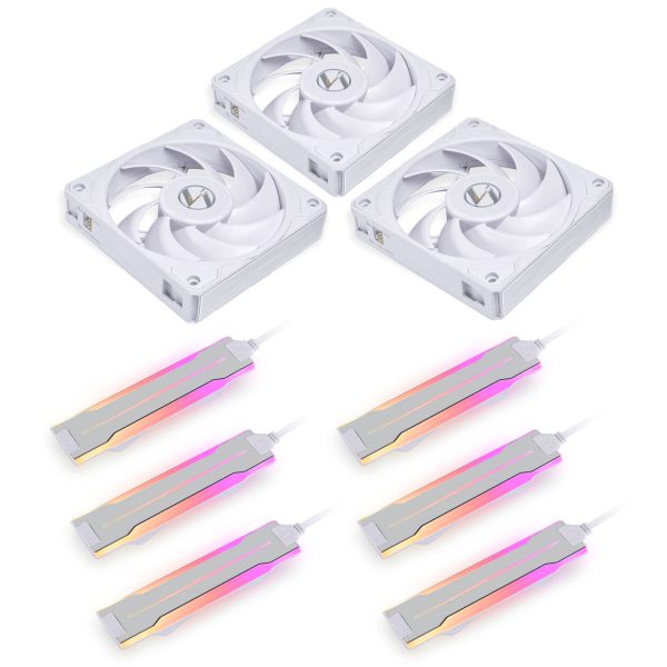 Lian Li UNI FAN P28 fans, pack of 3 – 120mm, White + 6x side ARGB stripes