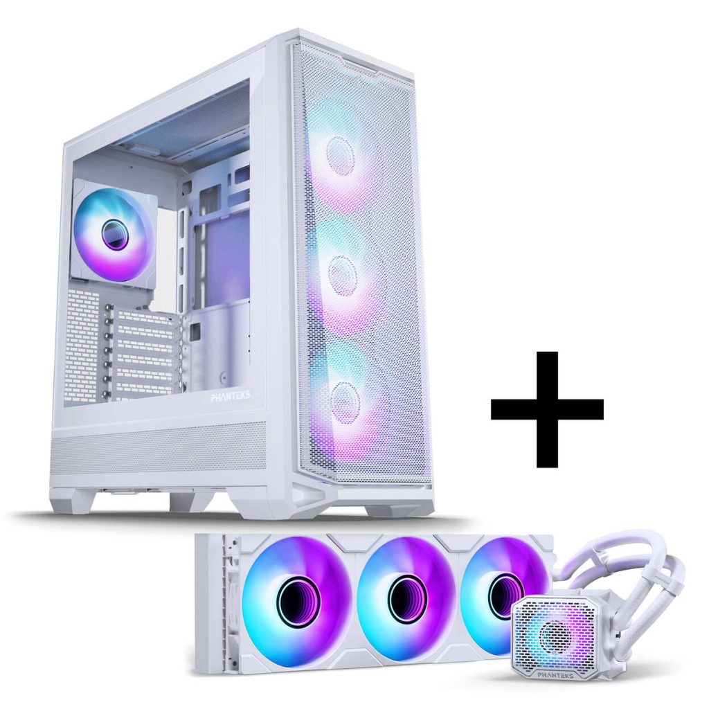 Phanteks Eclipse G400A PC Case + Glacier M25 Gen2 AiO Water Cooling - White