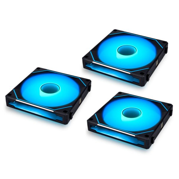 Lian Li UNI FAN SL-INF 140 ARGB Reverse Blade PWM Fan, 3-Pack Single Fans (Without Controller) – 140mm, Black