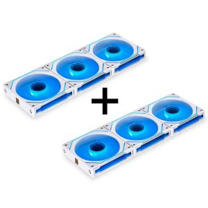Lian Li "Complete Build Kit" UNI FAN SL-INF 120 ARGB Reverse Blade PWM Fan, 6-pack - 120mm, white