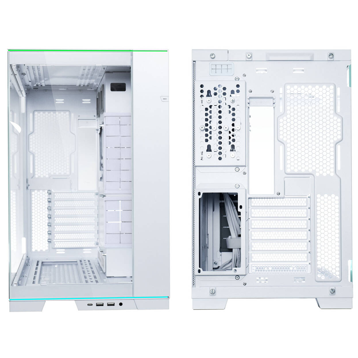 Lian Li O11 Dynamic EVO RGB PC Case Bundle, Mid-Tower, ARGB, Tempered Glass + 6x UNI FAN SL-INF Reverse Blade Fans - White
