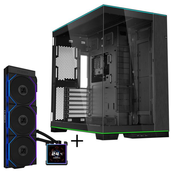 Lian Li O11 Dynamic EVO RGB PC Case Bundle + HydroShift II LCD-S 360TL AiO – Black