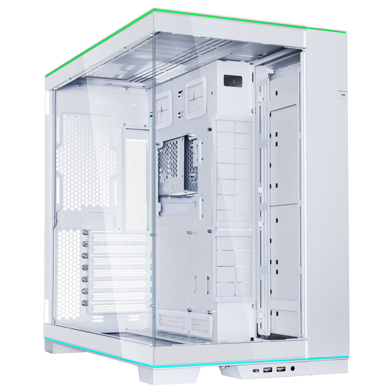 Lian Li O11 Dynamic EVO RGB PC Case Bundle + HydroShift II LCD-S 360TL AiO + 6x UNI FAN SL-INF 120 Reverse Blade Fans - White