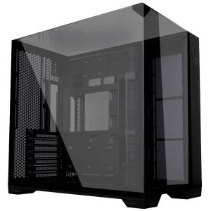 Lian Li O11 Vision Compact PC Case Bundle + 3x UNI FAN SL-INF 120 Reverse Blade Fans - Black