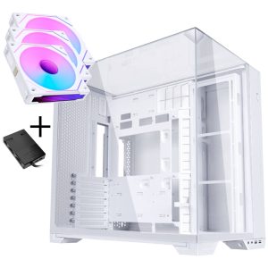 Lian Li O11 Vision Compact - white + 3x UNI FAN SL-INF 120 ARGB Reverse Blade PWM fans - 120mm