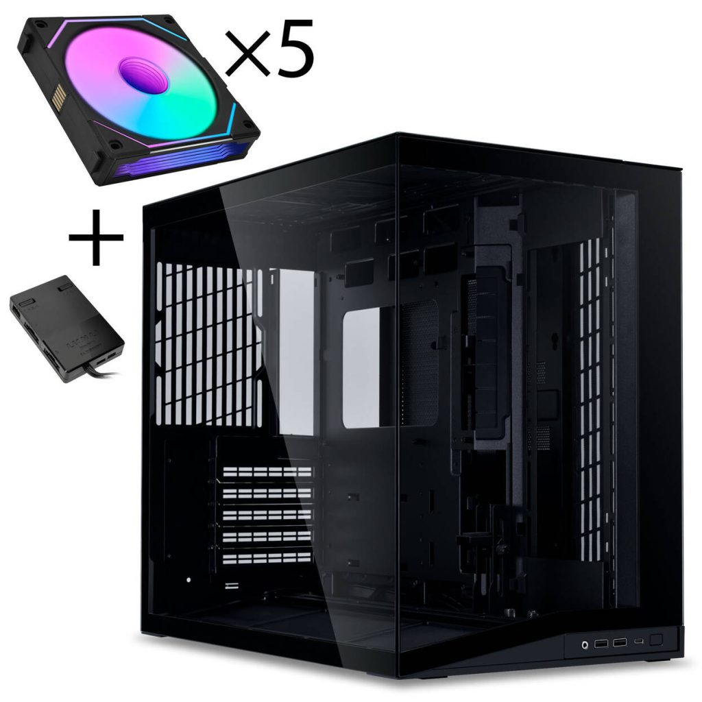 Lian Li O11 Dynamic Mini V2 "Flow" UNI FAN SL INF Edition - black - 5x UNI FAN SL-INF 120 ARGB Reverse Blade PWM : image 1