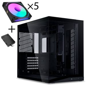 Lian Li O11 Dynamic Mini V2 "Flow" UNI FAN SL INF Edition - black - 5x UNI FAN SL-INF 120 ARGB Reverse Blade PWM : image 1