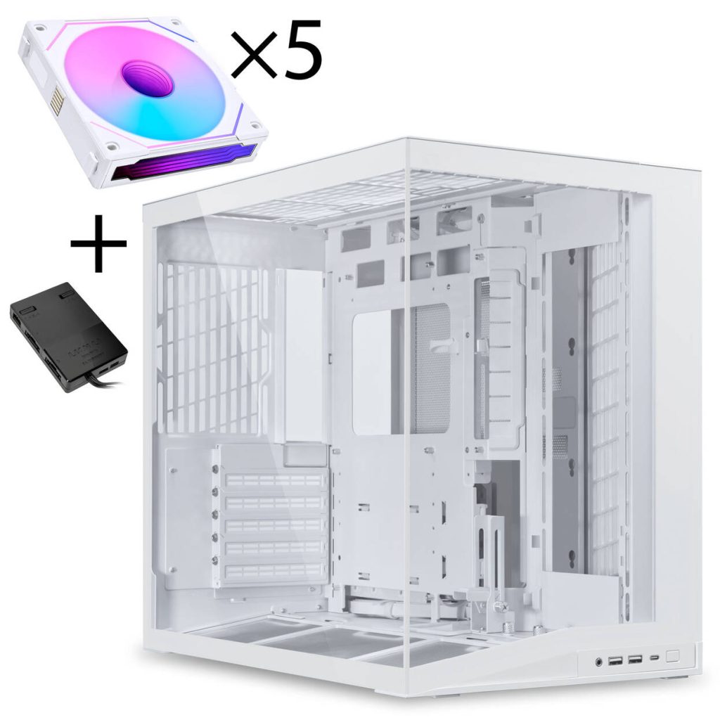Lian Li O11 Dynamic Mini V2 - white - 5x UNI FAN SL-INF 120 ARGB Reverse Blade PWM fans - 120mm : image 1
