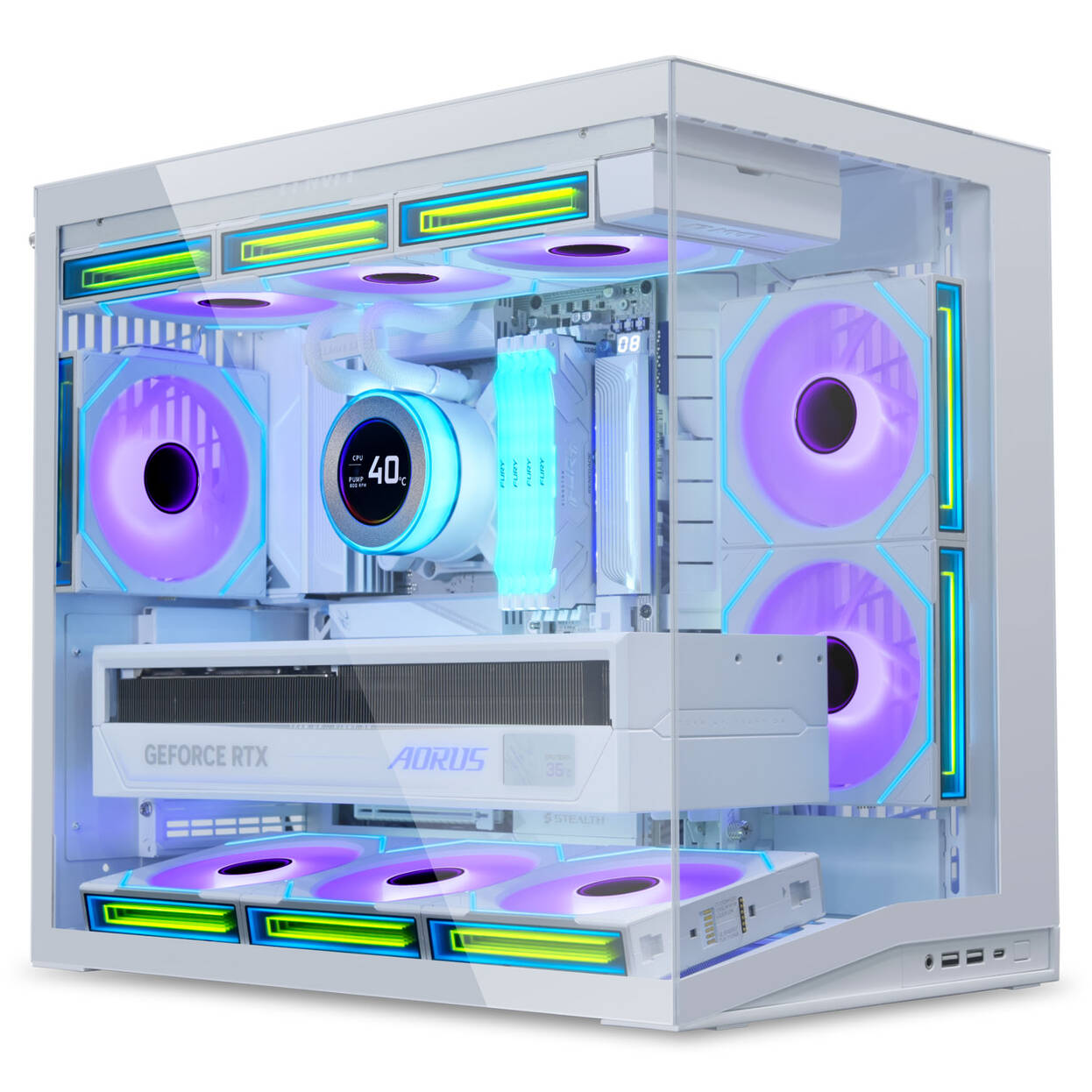 Lian Li O11 Dynamic Mini V2 - white - 5x UNI FAN SL-INF 120 ARGB Reverse Blade PWM fans - 120mm : image 3