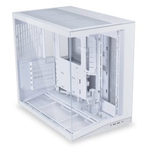Lian Li O11 Dynamic Mini V2 + 5x UNI FAN SL-INF 120 Reverse Blade + 1x Standard PWM aRGB Fans - White
