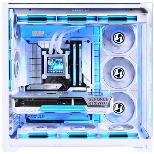 Lian Li O11 Vision Compact Case Bundle + HydroShift II LCD-S 360TL AiO - white