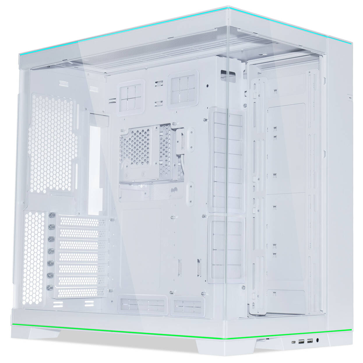 Lian Li O11 Dynamic EVO RGB PC Case Bundle + HydroShift II LCD-S 360TL AiO - White