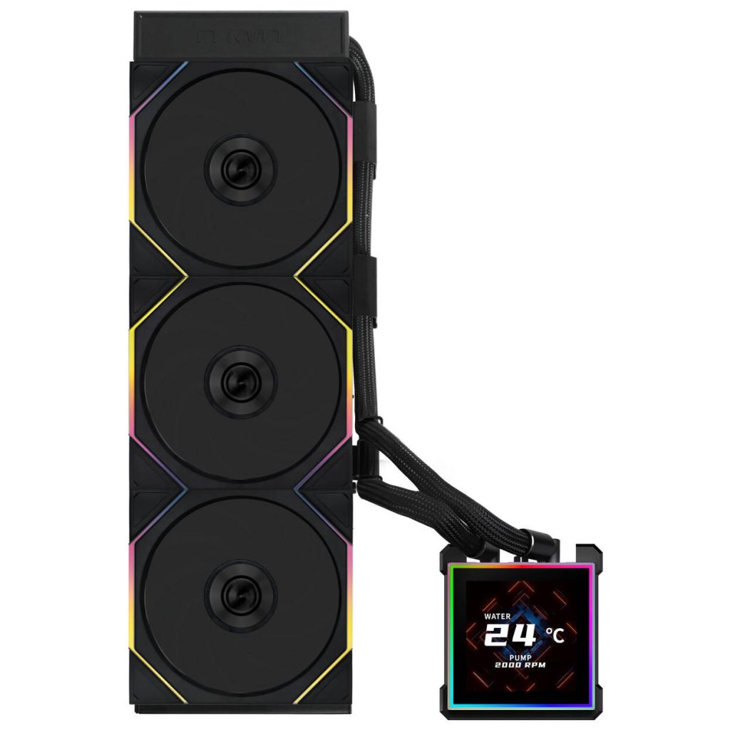 Lian Li O11D EVO RGB PC Case Bundle + HydroShift II LCD-S 360TL AiO + 6x UNI FAN SL-INF 120 Reverse Blade Fans + UNI HUB SL-INF - Black