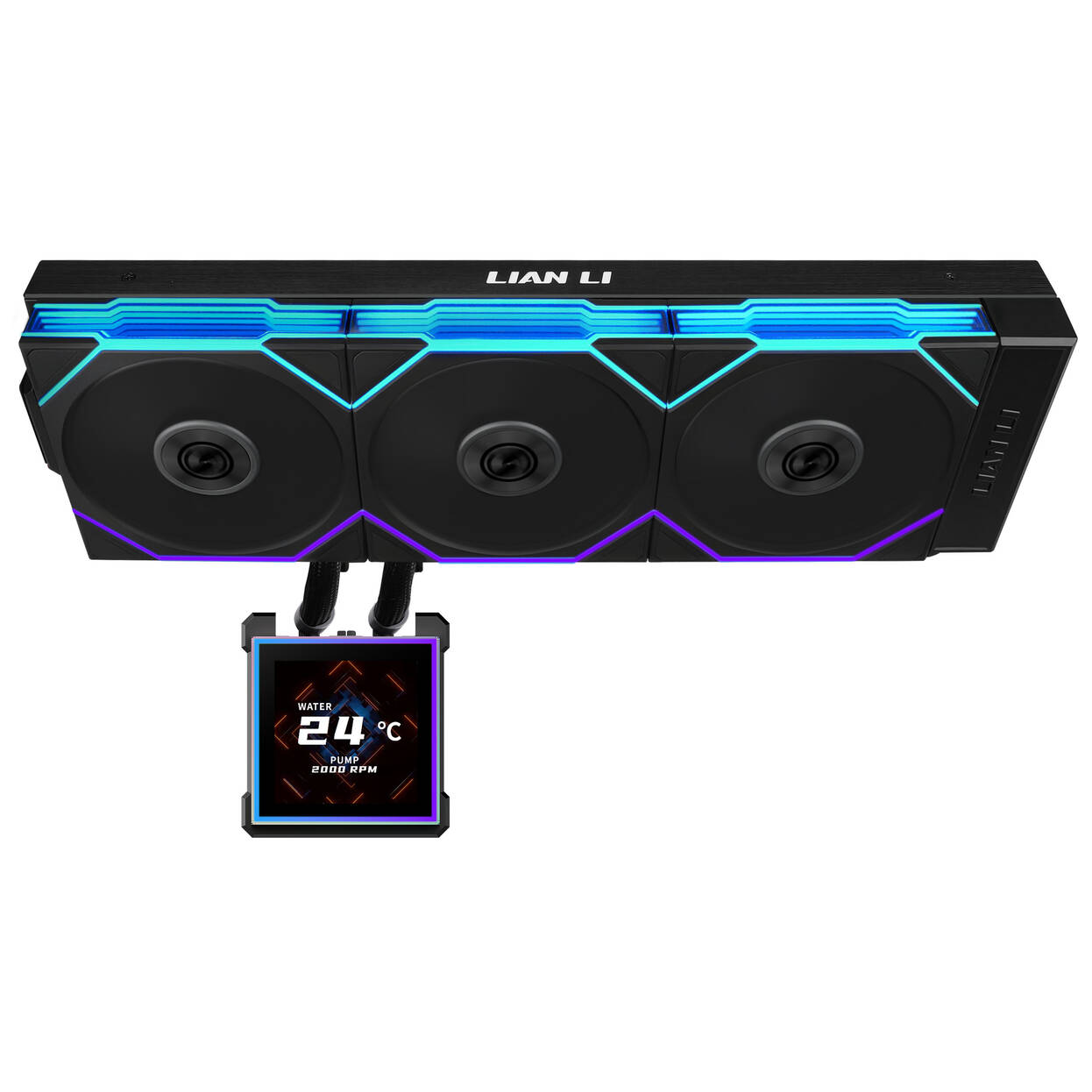 Lian Li O11D EVO RGB PC Case Bundle + HydroShift II LCD-S 360TL AiO + 6x UNI FAN SL-INF 120 Reverse Blade Fans + UNI HUB SL-INF - Black